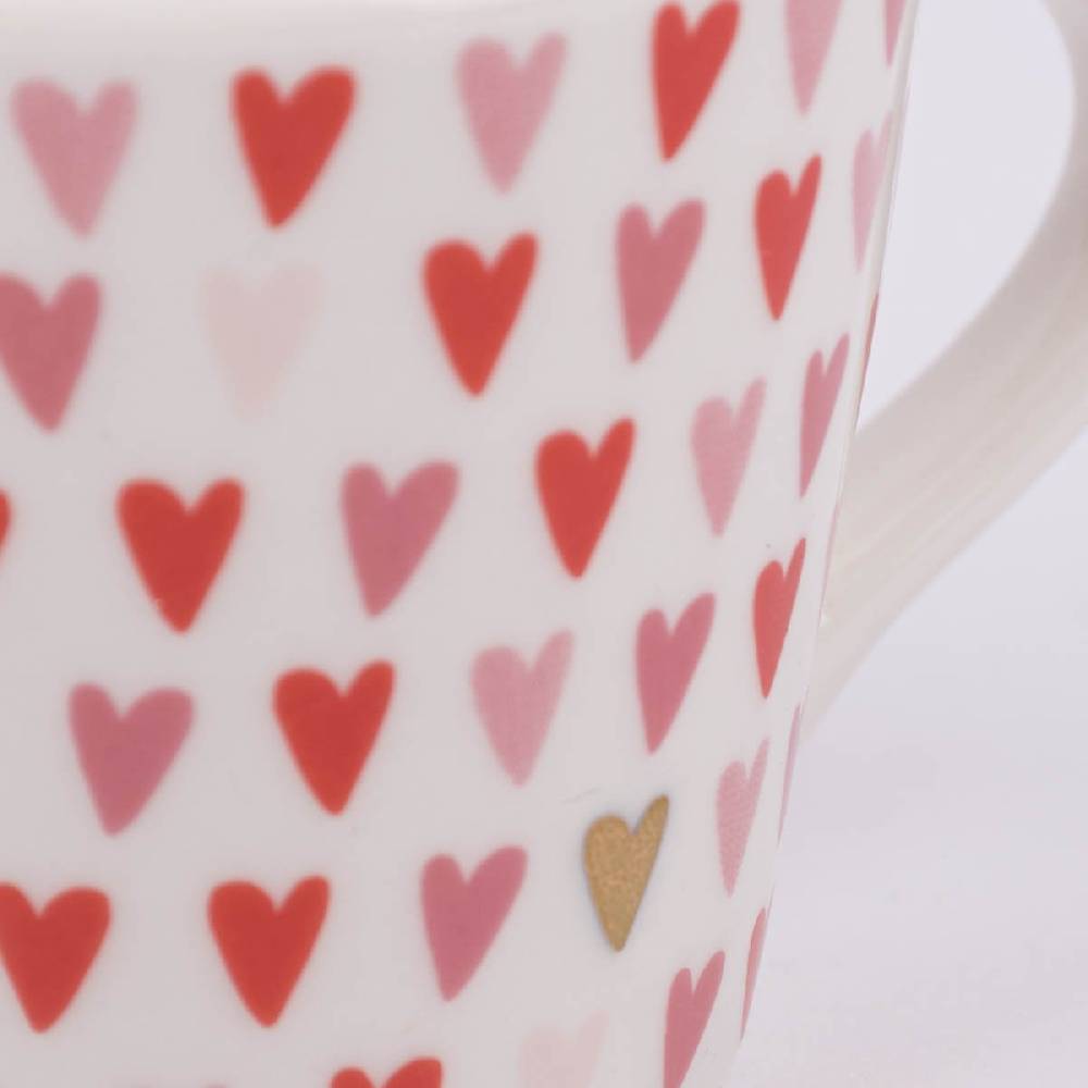 Schöner Leben Espresso Tasse aus Porzellan Herzen weiß rosa rot gold 50ml von der Schreibkram Manufaktur Tägliche Deals