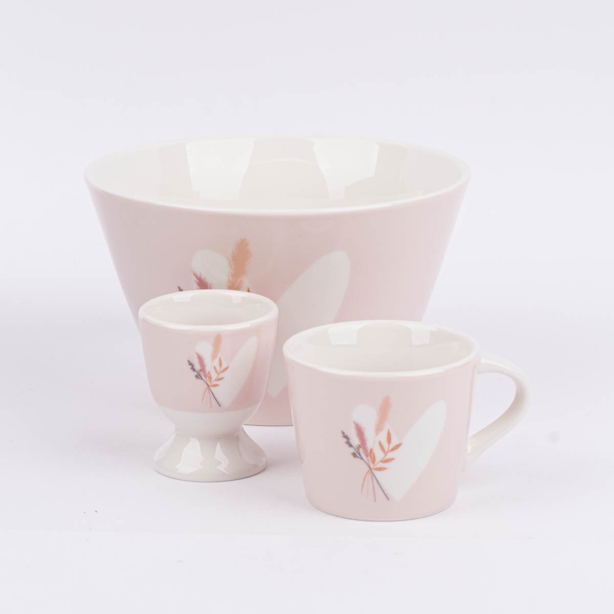 Schöner Leben Espresso Tasse aus Porzellan Herz mit Strauß rosa pastell 50ml von der Schreibkram Manufaktur Sonderangebote