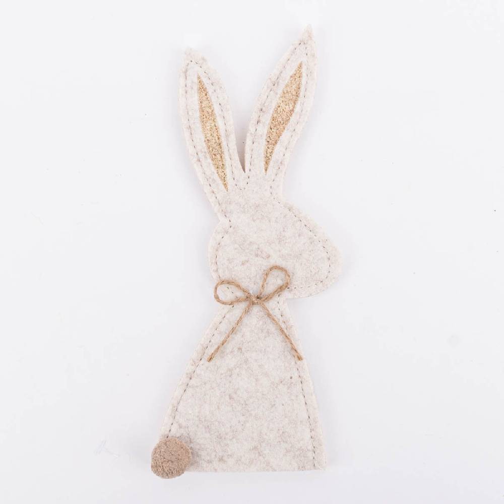 Schöner Leben Eierwärmer Hase aus Polyesterfilz in hellgrau dunkelgrau oder beige 8,5x22cm
