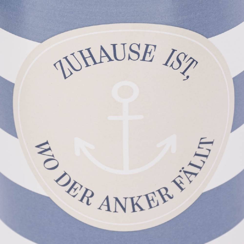 Schöner Leben Vorratsdose aus Porzellan mit Bambusdeckel Zuhause ist wo der Anker fällt Streifen Anker blau beige weiß 11x16cm von La Vida Bis zu 65% Rabatt