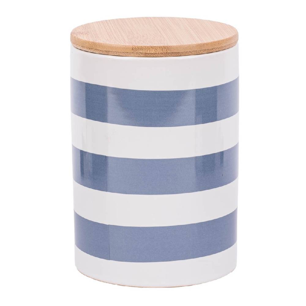 Schöner Leben Vorratsdose aus Porzellan mit Bambusdeckel Zuhause ist wo der Anker fällt Streifen Anker blau beige weiß 11x16cm von La Vida Bis zu 65% Rabatt