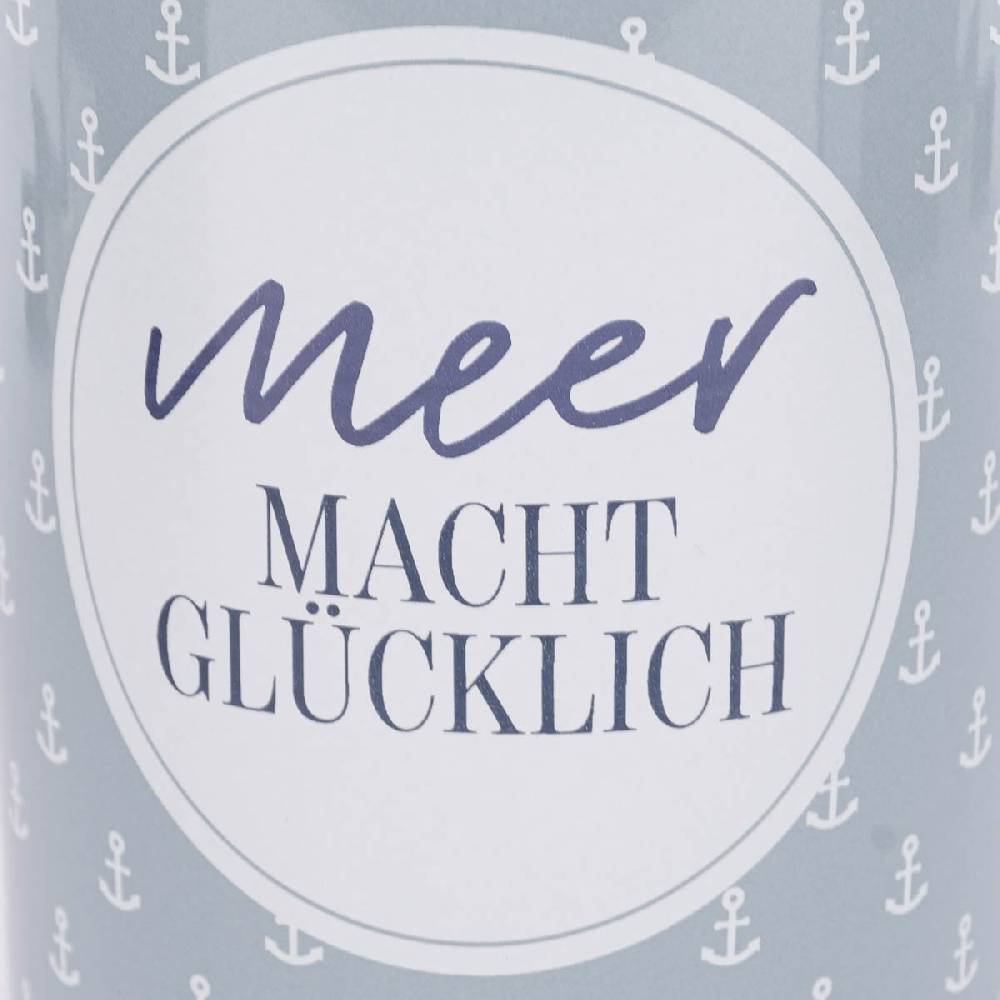 Schöner Leben Vorratsdose aus Porzellan mit Bambusdeckel Meer macht glücklich blau weiß 11x16cm von La Vida Vierteljährliche Förderung