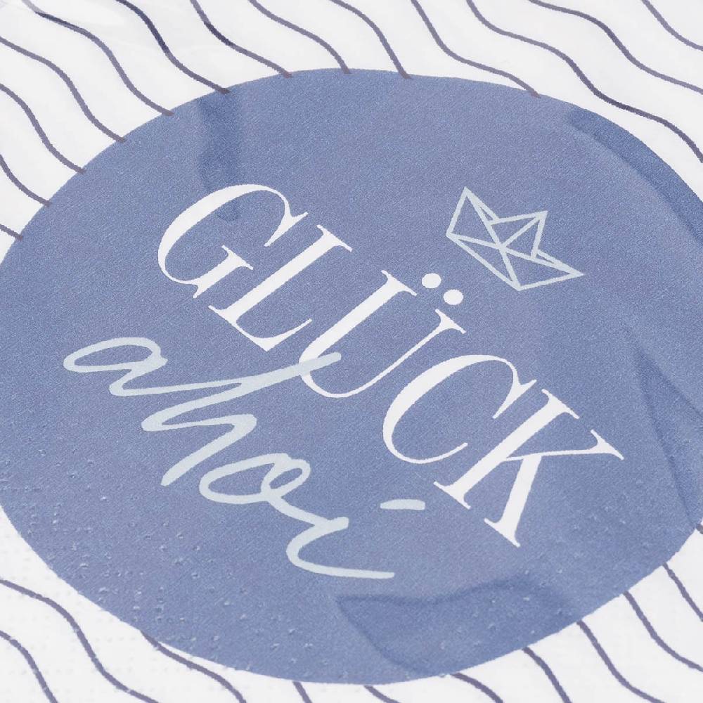 Schöner Leben Servietten Glück ahoi Schiff blau weiß 33x33cm 3lagig 20 Stück von La Vida Discount Store für neue Produkte