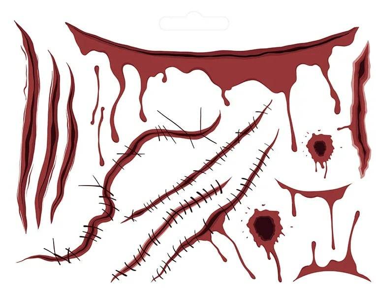 Schöner Leben Halloween Tattoos Narben abwaschbar 13 Stk