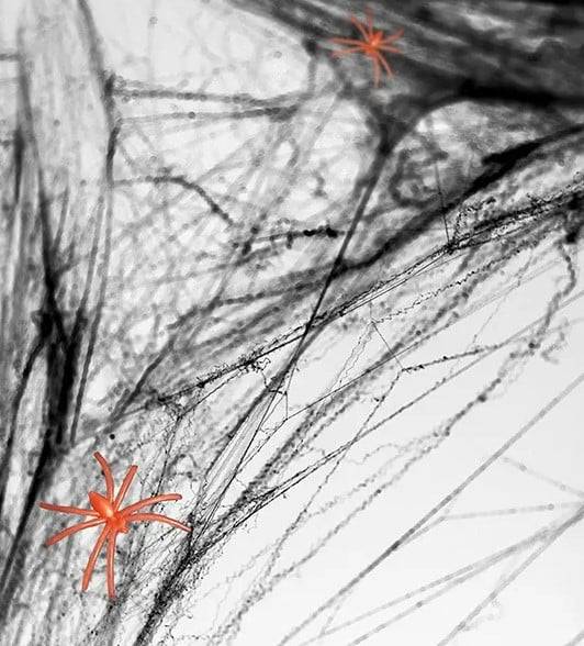 Schöner Leben Halloween Spinnennetz in Schwarz 60g mit zwei Spinnen Kostenloser Versand international