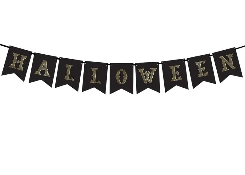 Schöner Leben Girlande Halloween aus Papier schwarz gold 20x175cm