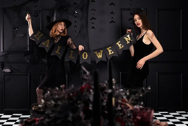Schöner Leben Girlande Halloween aus Papier schwarz gold 20x175cm Begrenzt auf 3 Tage
