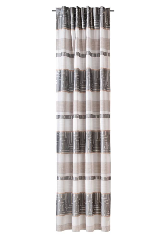 Schöner Leben Gardine mit Schlaufenband Jacquard Streifen weiß blaugrau 140x245cm 2025