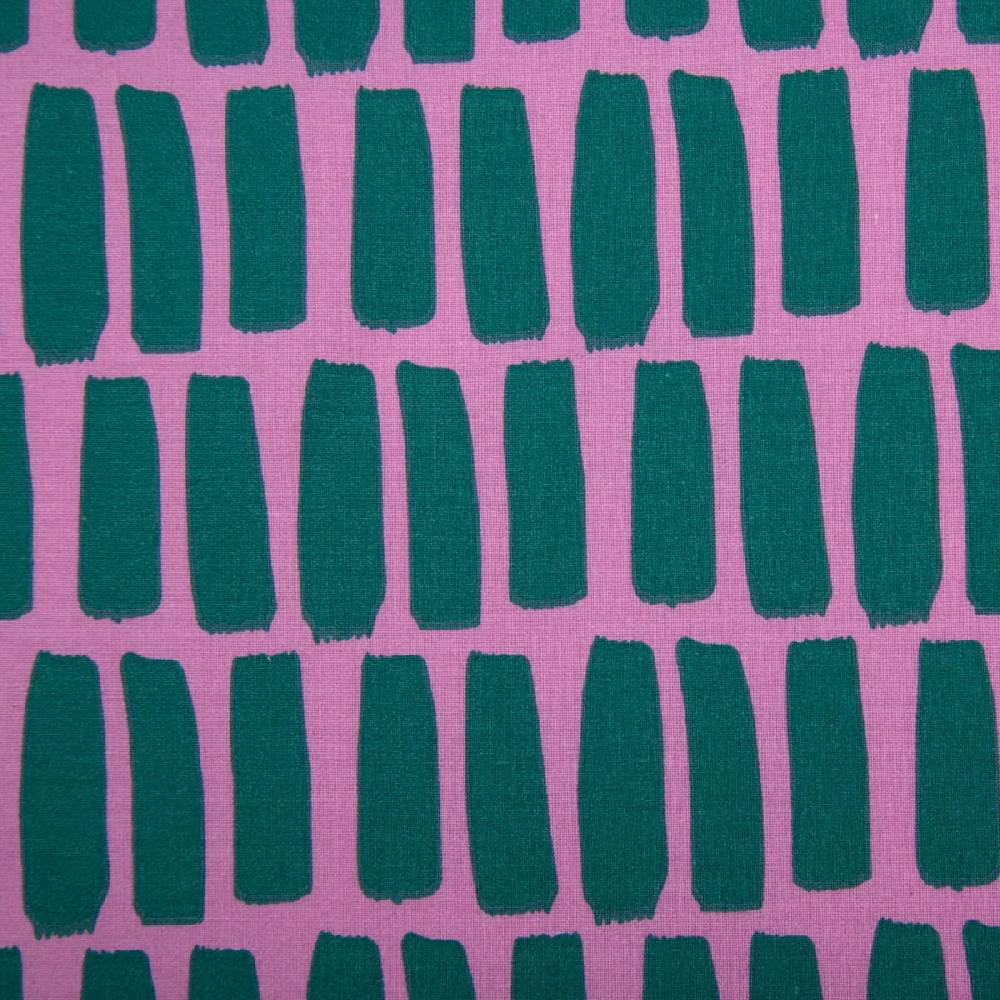 Schöner Leben Tischdeckenstoff abwaschbar Baumwollstoff beschichtet DOTS AND STRIPES Striche pink petrol 1,45m Breite Fabrikpreis