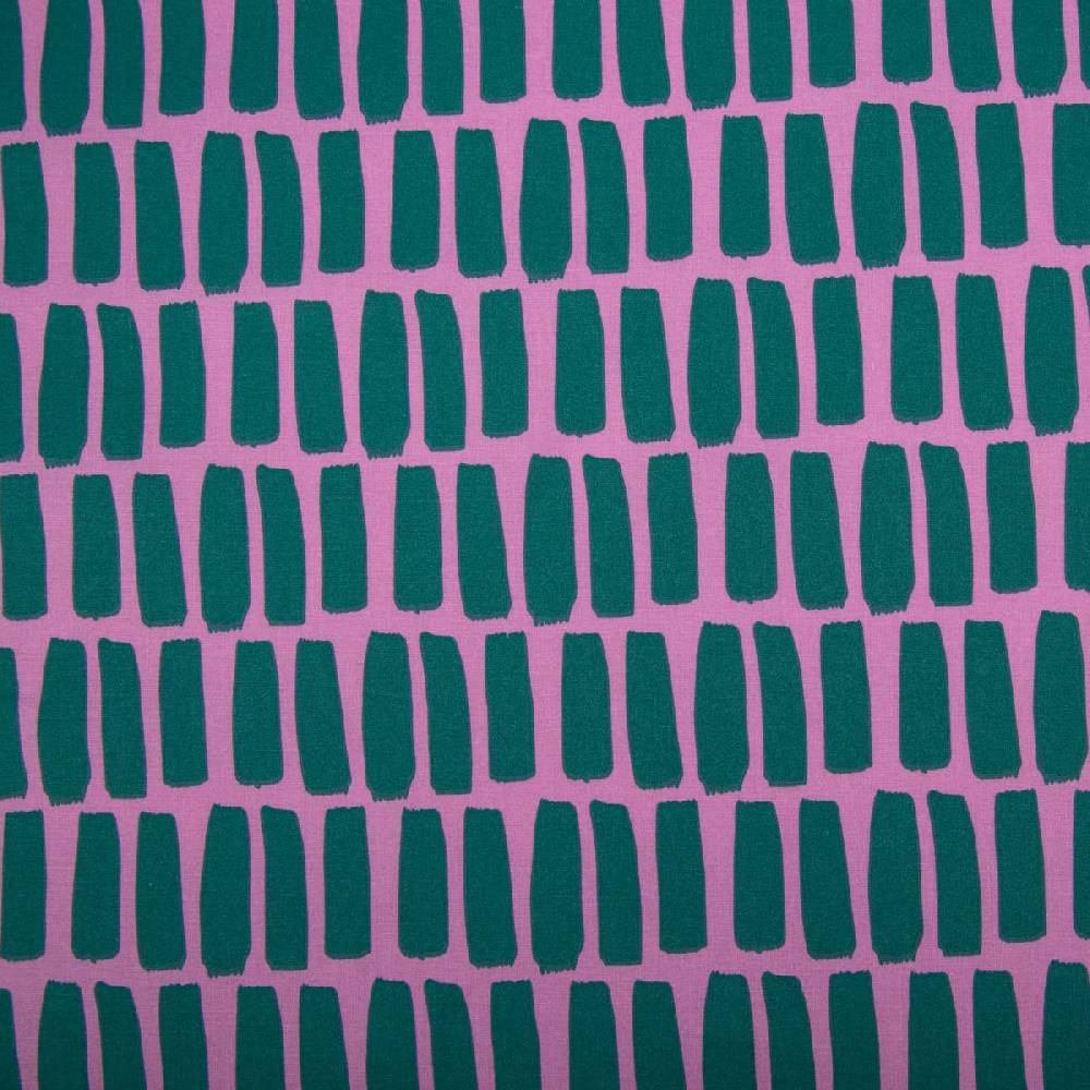 Schöner Leben Tischdeckenstoff abwaschbar Baumwollstoff beschichtet DOTS AND STRIPES Striche pink petrol 1,45m Breite Fabrikpreis