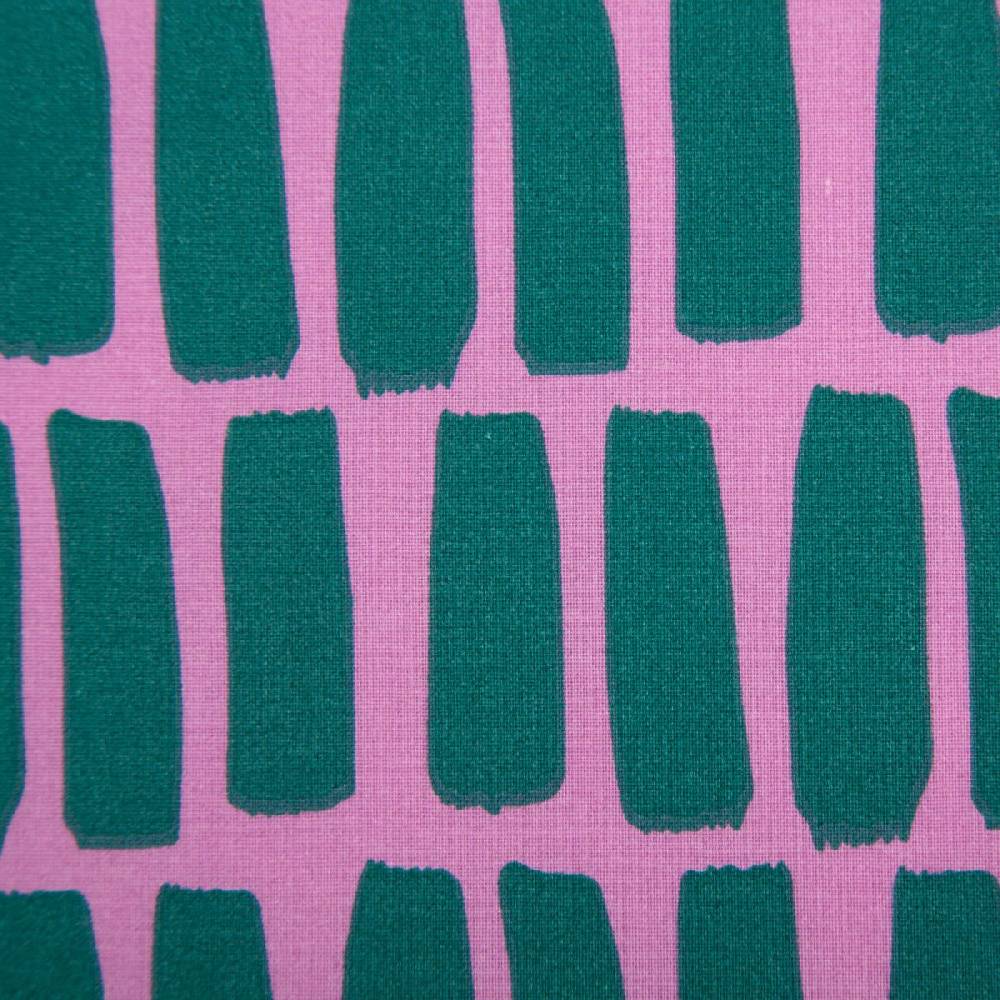 Schöner Leben Tischdeckenstoff abwaschbar Baumwollstoff beschichtet DOTS AND STRIPES Striche pink petrol 1,45m Breite Fabrikpreis