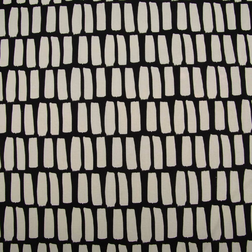 Schöner Leben Tischdeckenstoff abwaschbar Baumwollstoff beschichtet DOTS AND STRIPES Striche schwarz offweiß 1,45m Breite Sonderangebot