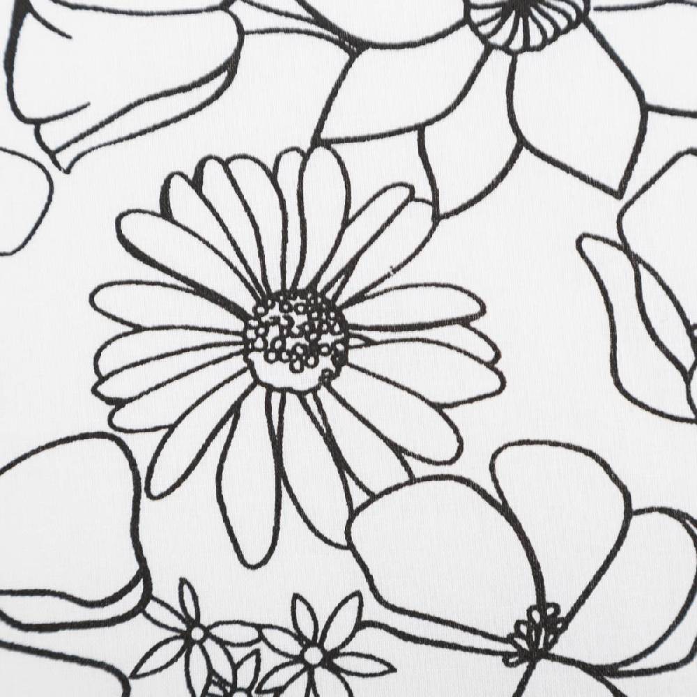 Schöner Leben Baumwollstoff Ausmalstoff LYCOLIA Blumen Blüten weiß schwarz 1,5m Breite Flash Sale
