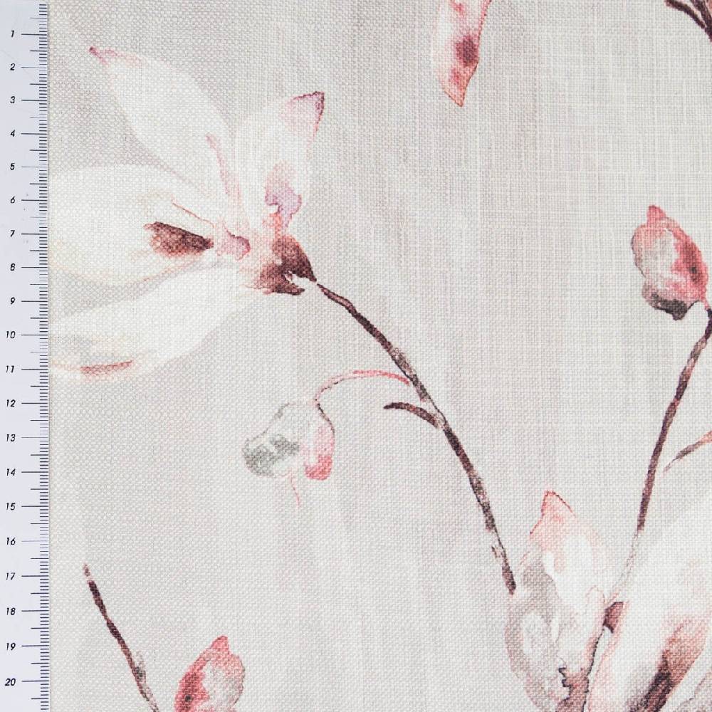Schöner Leben Dekostoff Druckstoff Strukturoptik Aquarell Blumen Blüten beere 1,50m Breite Preisnachlass