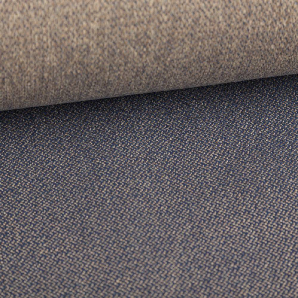 Schöner Leben Polsterstoff Flachgewebe Dobby Trento uni meliert blau sand 1,40m Breite