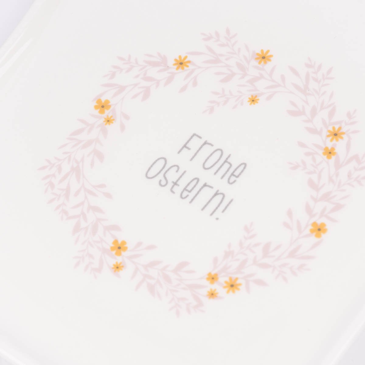 Schöner Leben Toastteller Frohe Ostern Blumenkranz weiß rosa gelb 14,5x15,5cm von Grafik Werkstatt Blitzangebot