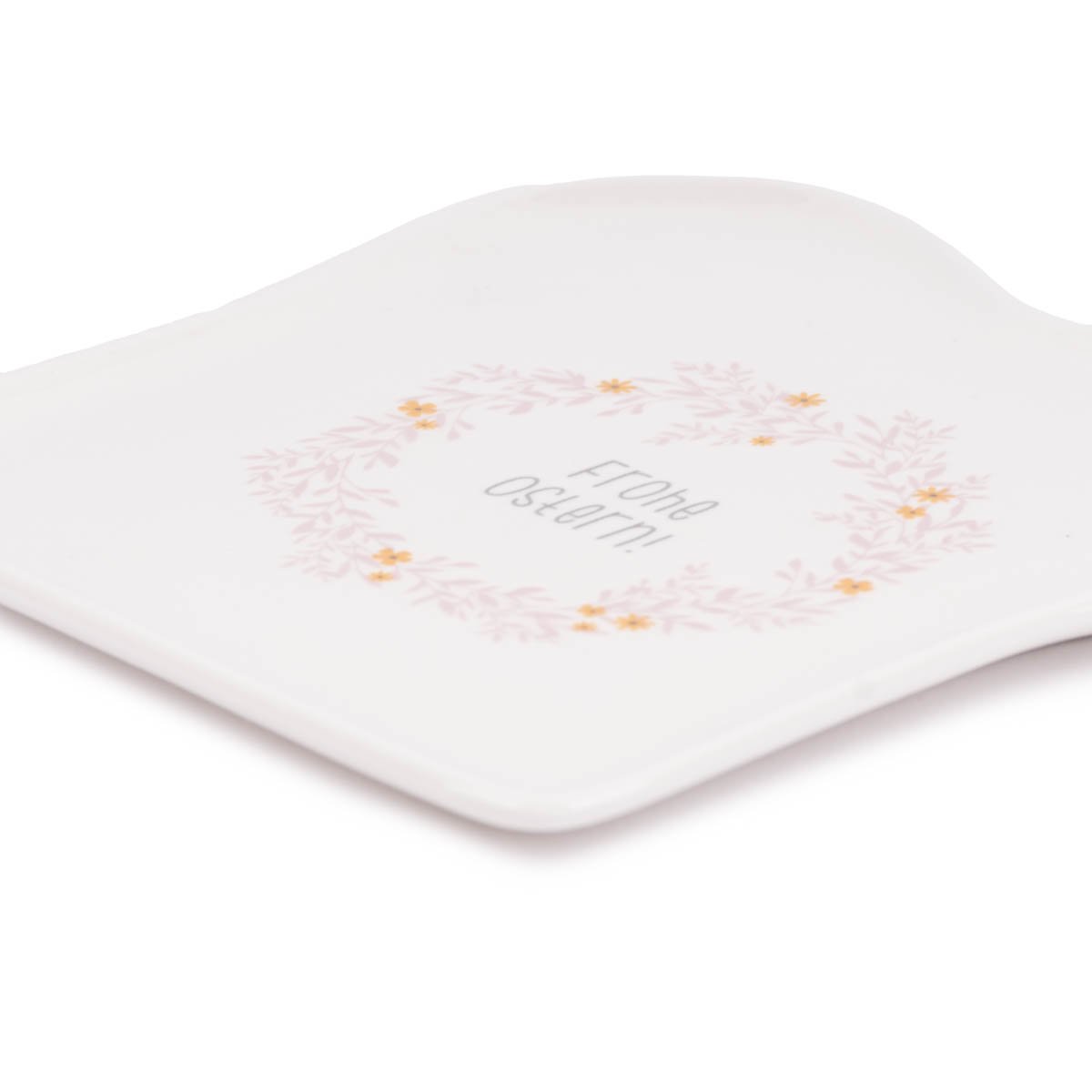 Schöner Leben Toastteller Frohe Ostern Blumenkranz weiß rosa gelb 14,5x15,5cm von Grafik Werkstatt Blitzangebot