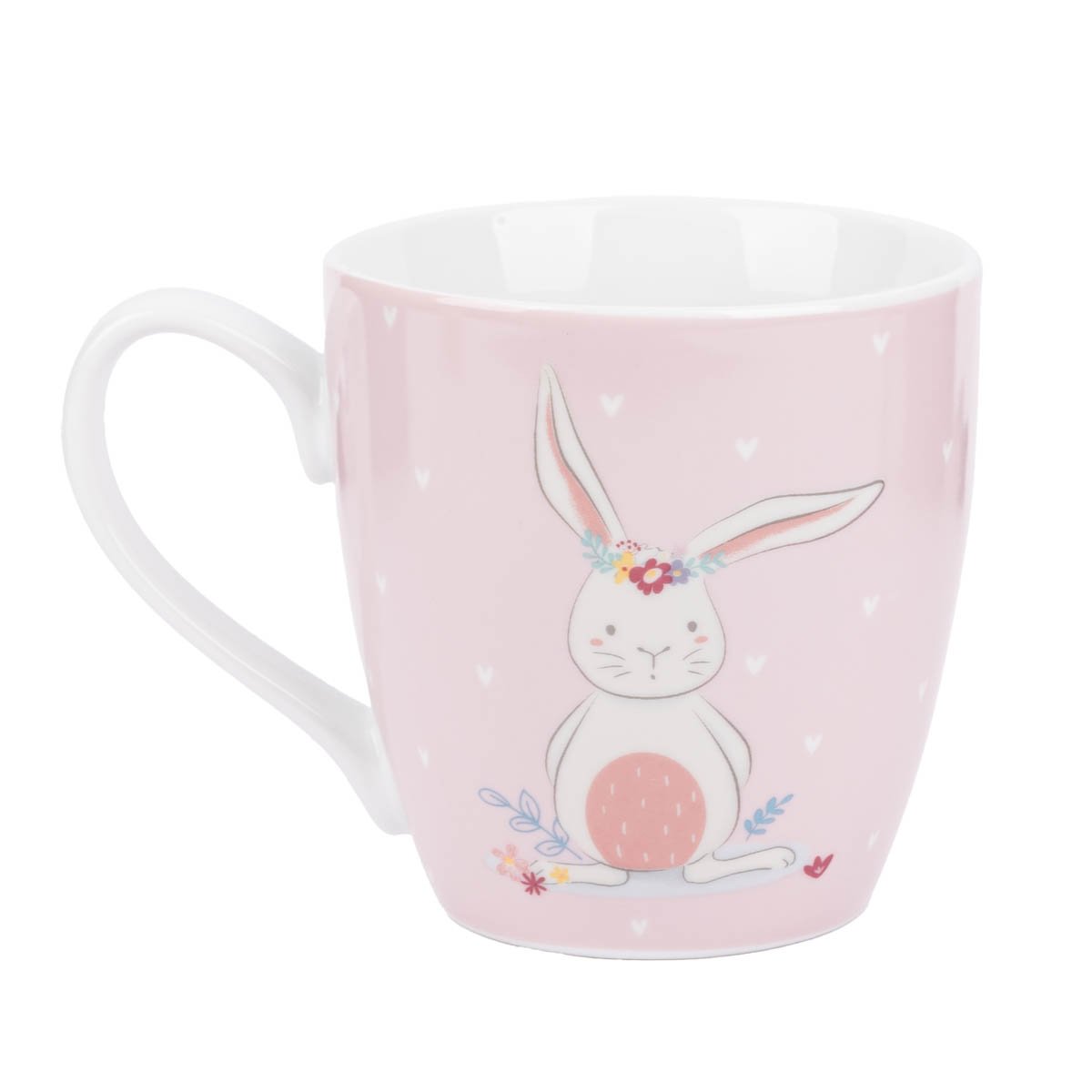 Schöner Leben Große Tasse Hase mit Blumenkranz gelb oder rosa 450ml Bestseller