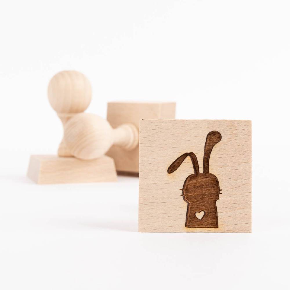 Schöner Leben 3er Set Keksstempel Hase verschiedene Motive aus Holz 5,5x5,5x8cm Saisonale Angebote