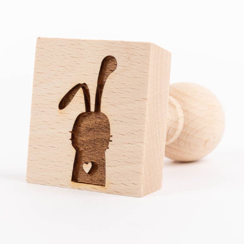 Schöner Leben 3er Set Keksstempel Hase verschiedene Motive aus Holz 5,5x5,5x8cm Saisonale Angebote