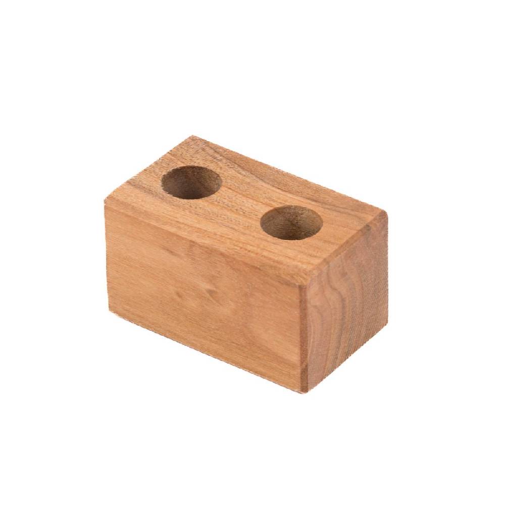 Schöner Leben 2er Gewürzständer für Reagenzgläser Kirschbaum massiv 6,5x4x4cm von DeWi