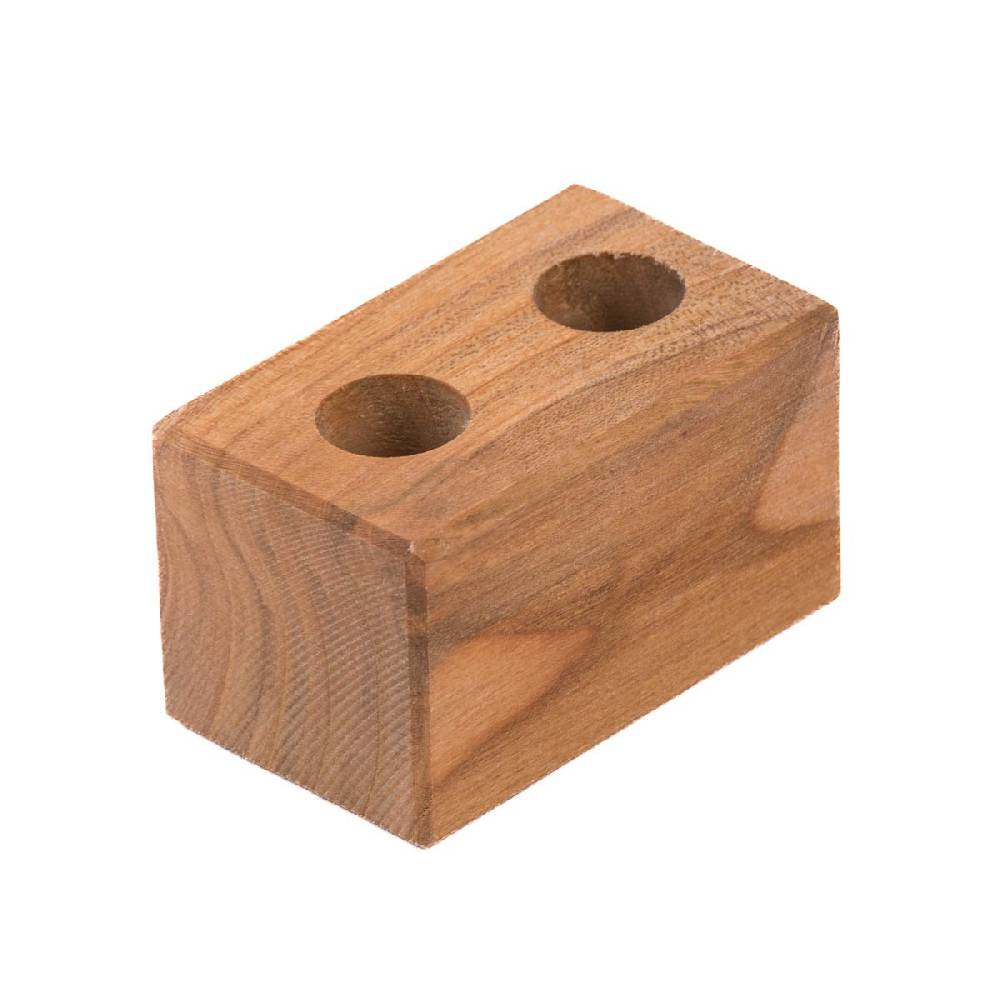 Schöner Leben 2er Gewürzständer für Reagenzgläser Kirschbaum massiv 6,5x4x4cm von DeWi Kauf eins, bekomm eins gratis