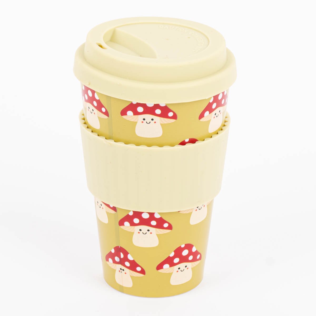 Schöner Leben To go Becher aus recycelten PET Flaschen Fliegenpilz grün rot weiß 400ml von Sass & Belle