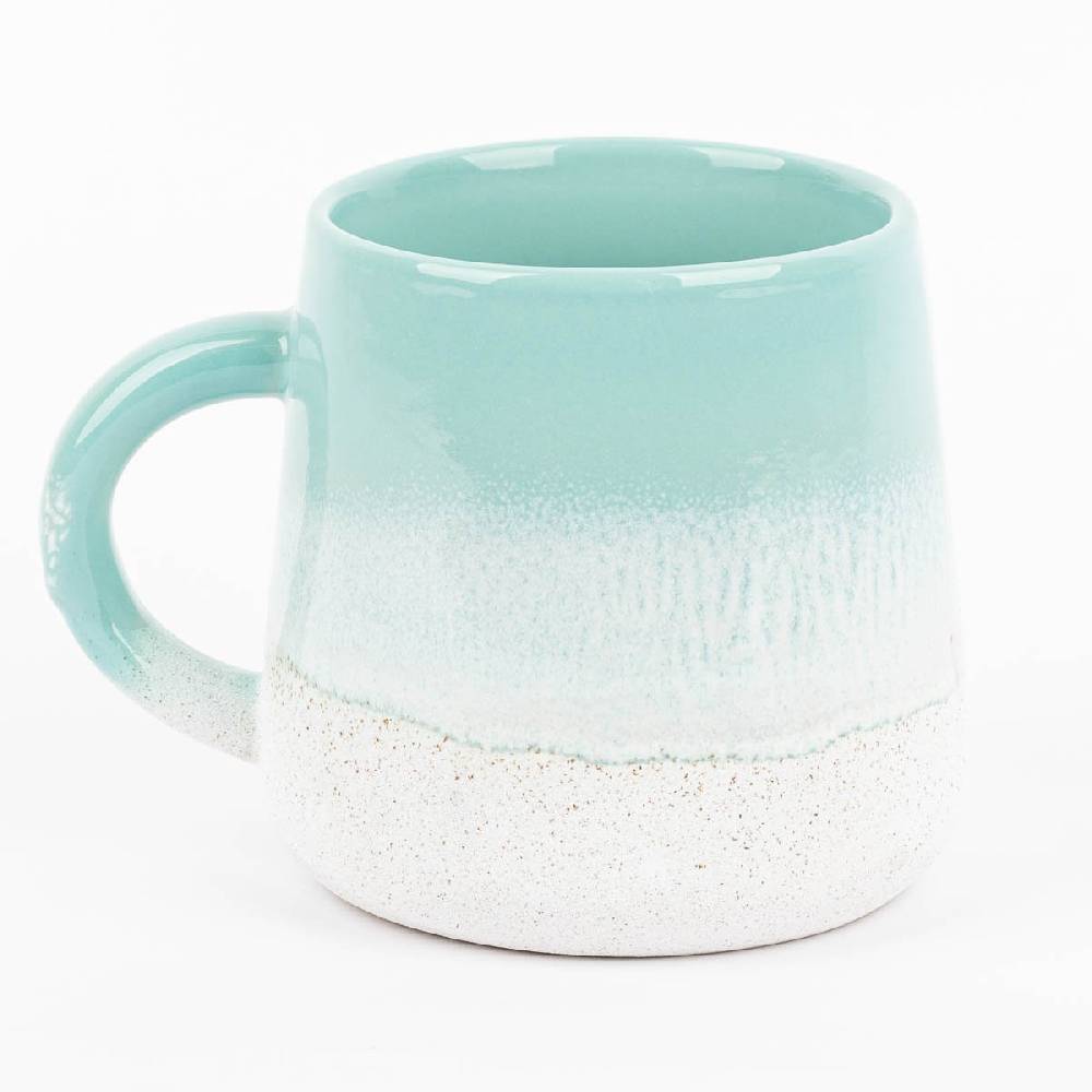 Schöner Leben Tasse Mojave glasiert aus Steinzeug mintgrün weiß 350ml von Sass & Belle Tiefpreis