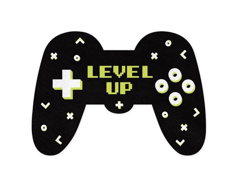 Schöner Leben Servietten Gamecontroller schwarz weiß grün 22,7x65cm 2lagig 12 Stück