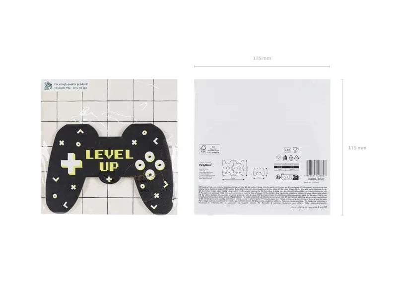 Schöner Leben Servietten Gamecontroller schwarz weiß grün 22,7x65cm 2lagig 12 Stück Wochenangebot
