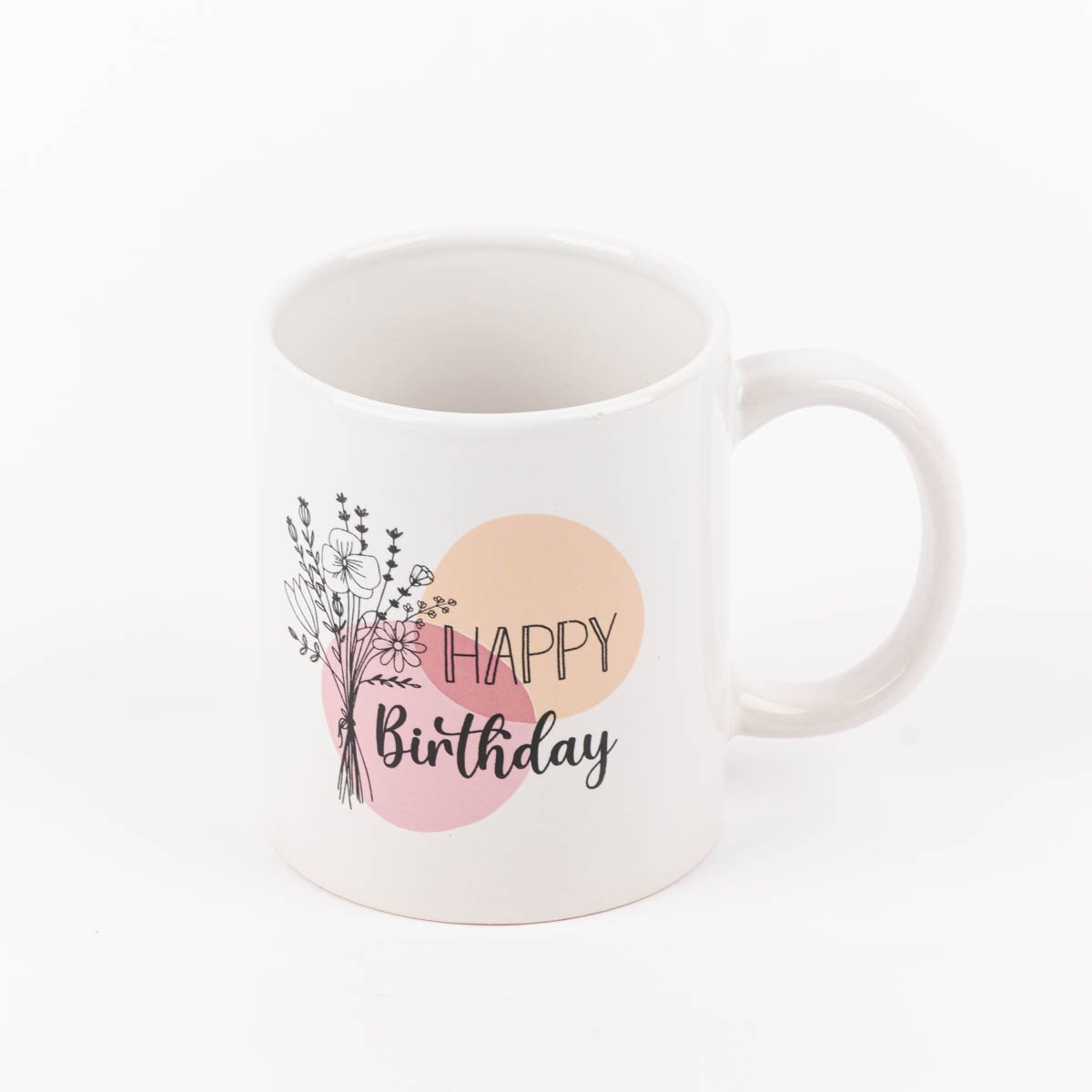 Schöner Leben Tasse Happy Birthday oder Alles Liebe Porzellan weiß rosa orange 350ml Letzte 3 Tage