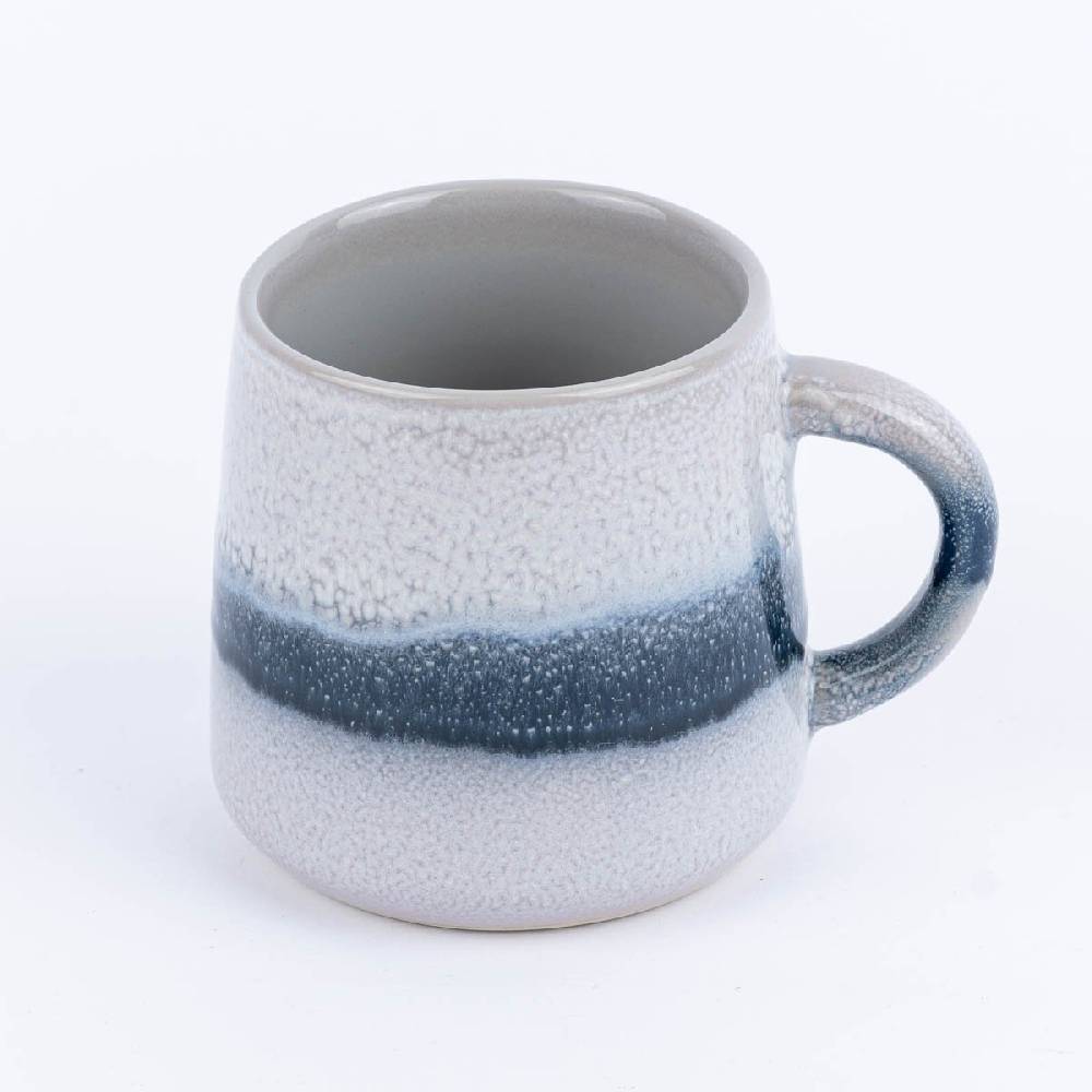 Schöner Leben Sass & Belle Tasse Mojave glasiert Steinzeug grau blau weiß 350ml Letzter Tag