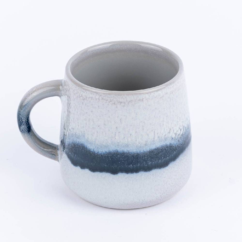 Schöner Leben Sass & Belle Tasse Mojave glasiert Steinzeug grau blau weiß 350ml Letzter Tag