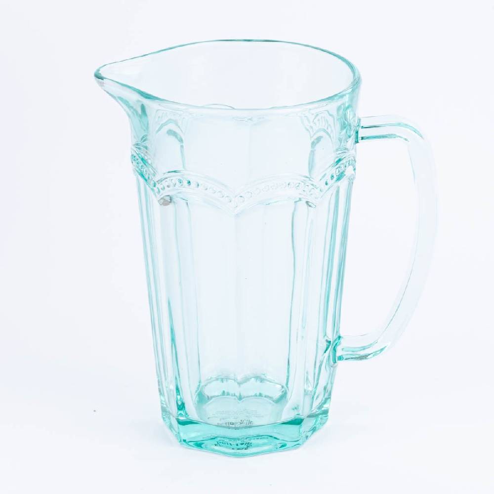 Schöner Leben Sass & Belle Krug Glas Punkte türkis transparent 20x18cm