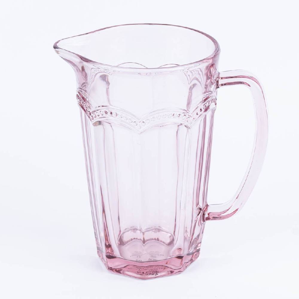 Schöner Leben Sass & Belle Krug Glas Punkte pink transparent 20x18cm