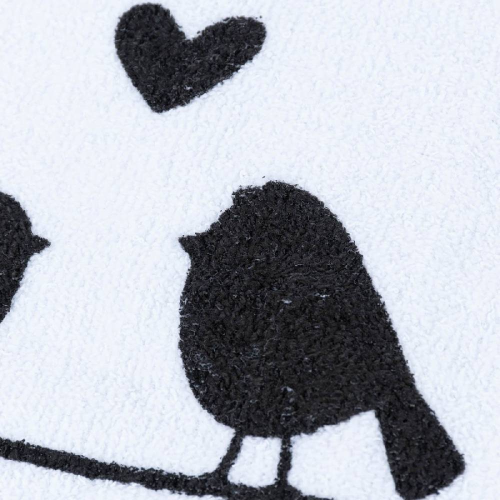 Schöner Leben Clayre & Eef Gästehandtuch Herzen Vögel weiß schwarz 40x66cm Bis zu 65% Rabatt