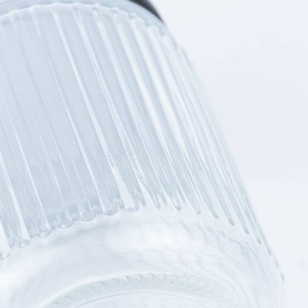 Schöner Leben Vorratsglas mit Stäbchenprägung und schwarzem Schraubdeckel klein 9x11cm Discount Store für neue Produkte