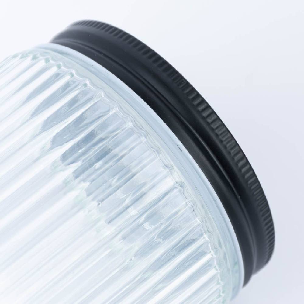 Schöner Leben Vorratsglas mit Stäbchenprägung und schwarzem Schraubdeckel klein 9x11cm Discount Store für neue Produkte