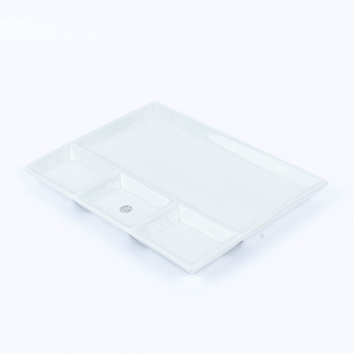 Schöner Leben Fondueteller Keramik mit 4 Abteilungen weiß 26,5x20x2,5cm Nur noch ein Tag übrig