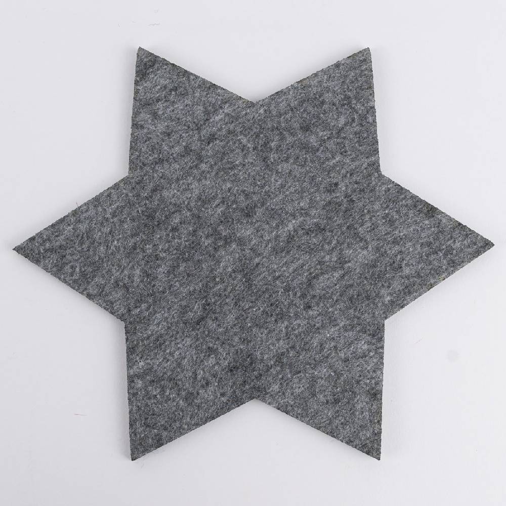 Schöner Leben Platzset Stern aus Filz grau groß 40cm oder klein 25cm