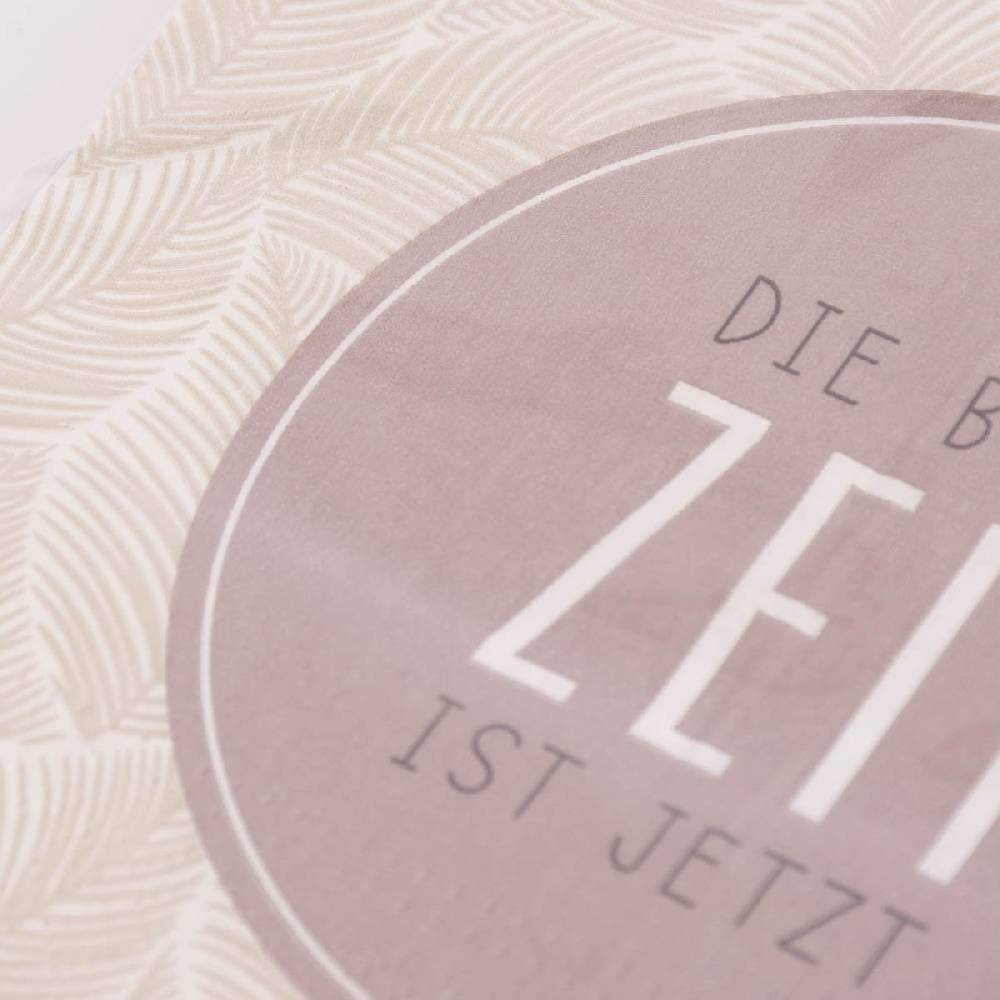 Schöner Leben La Vida Serviette Die beste Zeit ist jetzt Federn beige weiß 33x33cm 3lagig 20 Stück Clearance-Verkauf