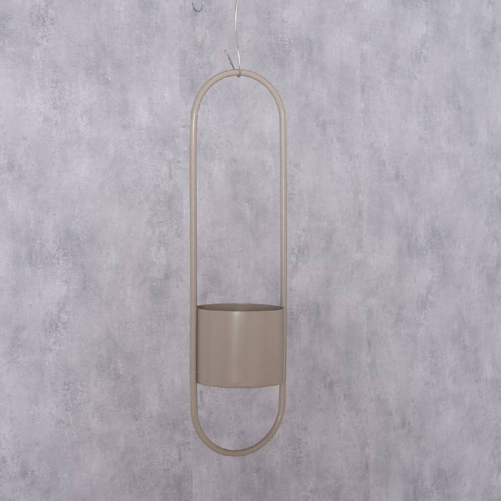 Schöner Leben Pflanztopf Hängetopf Anthea aus Metall beige 13x11x46cm Vatertagsangebot