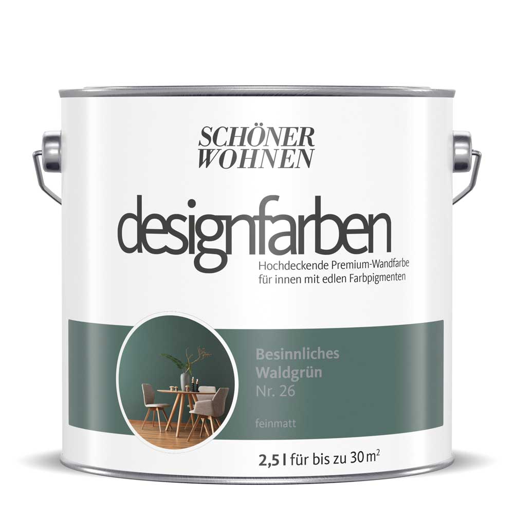 Schöner Wohnen Kollektion Designfarbe Besinnliches Waldgrün