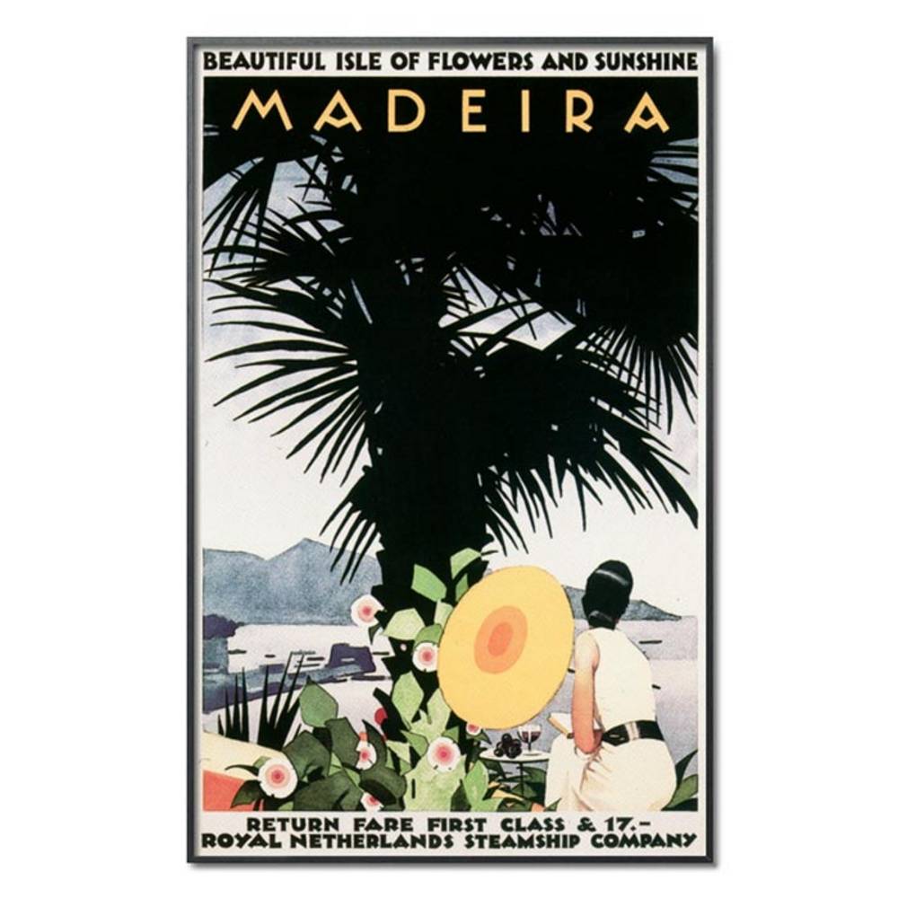 Schöner Wohnen Kollektion Gerahmter Kunstdruck 'Beautiful Isle of Flowers and Sunshine MADEIRA' von Ludwig Hohlwein