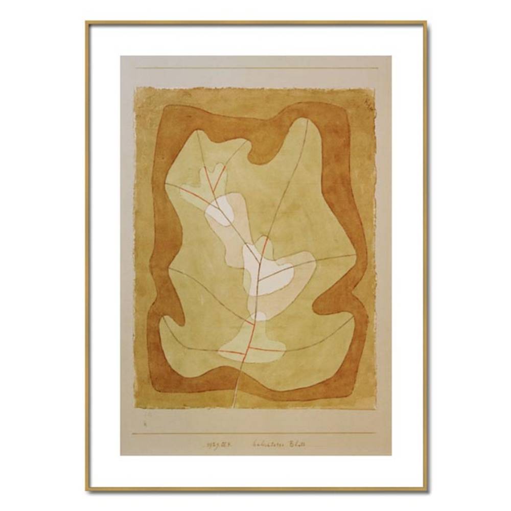 Schöner Wohnen Kollektion Gerahmter Kunstdruck 'Belichtetes Blatt' von Paul Klee