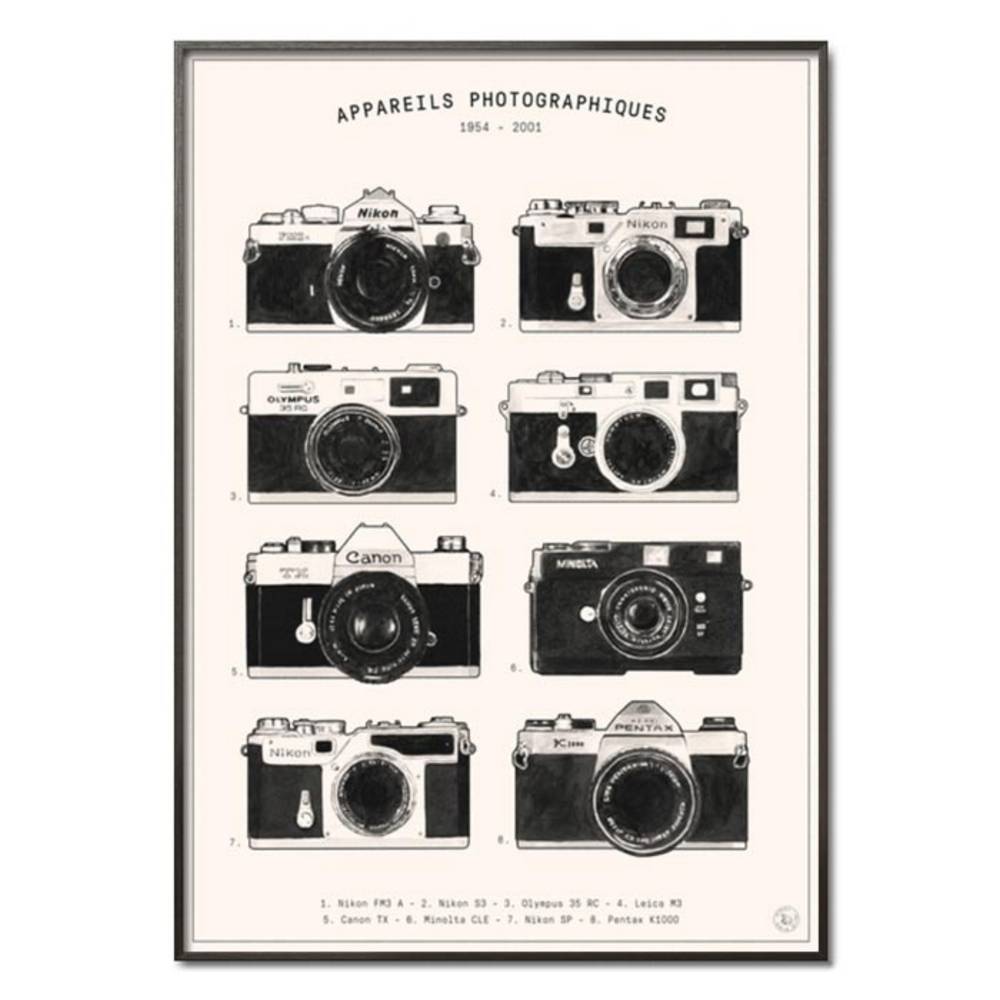Schöner Wohnen Kollektion Gerahmter Kunstdruck 'Cameras' von Florent Bodart