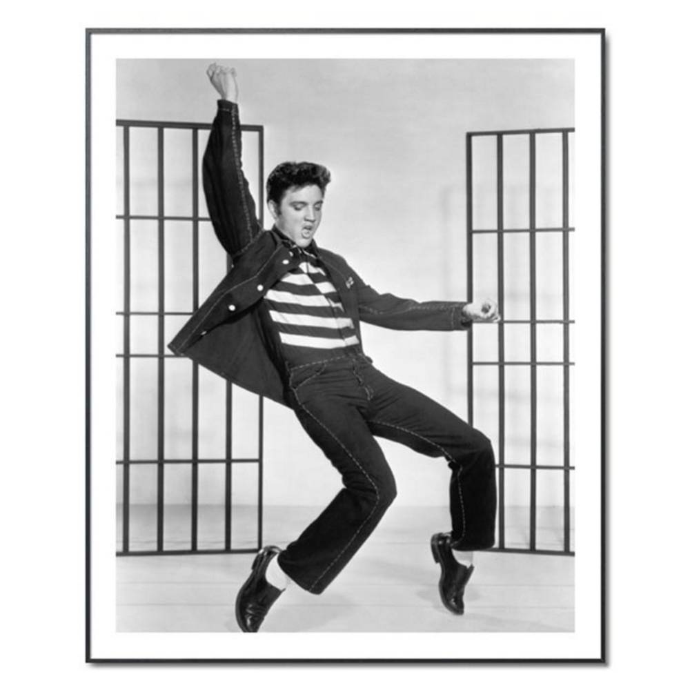 Schöner Wohnen Kollektion Gerahmter Kunstdruck 'Le Rock du bagne Jailhouse Rock de Richard Thorpe avec Elvis Presley' Vatertagsangebot