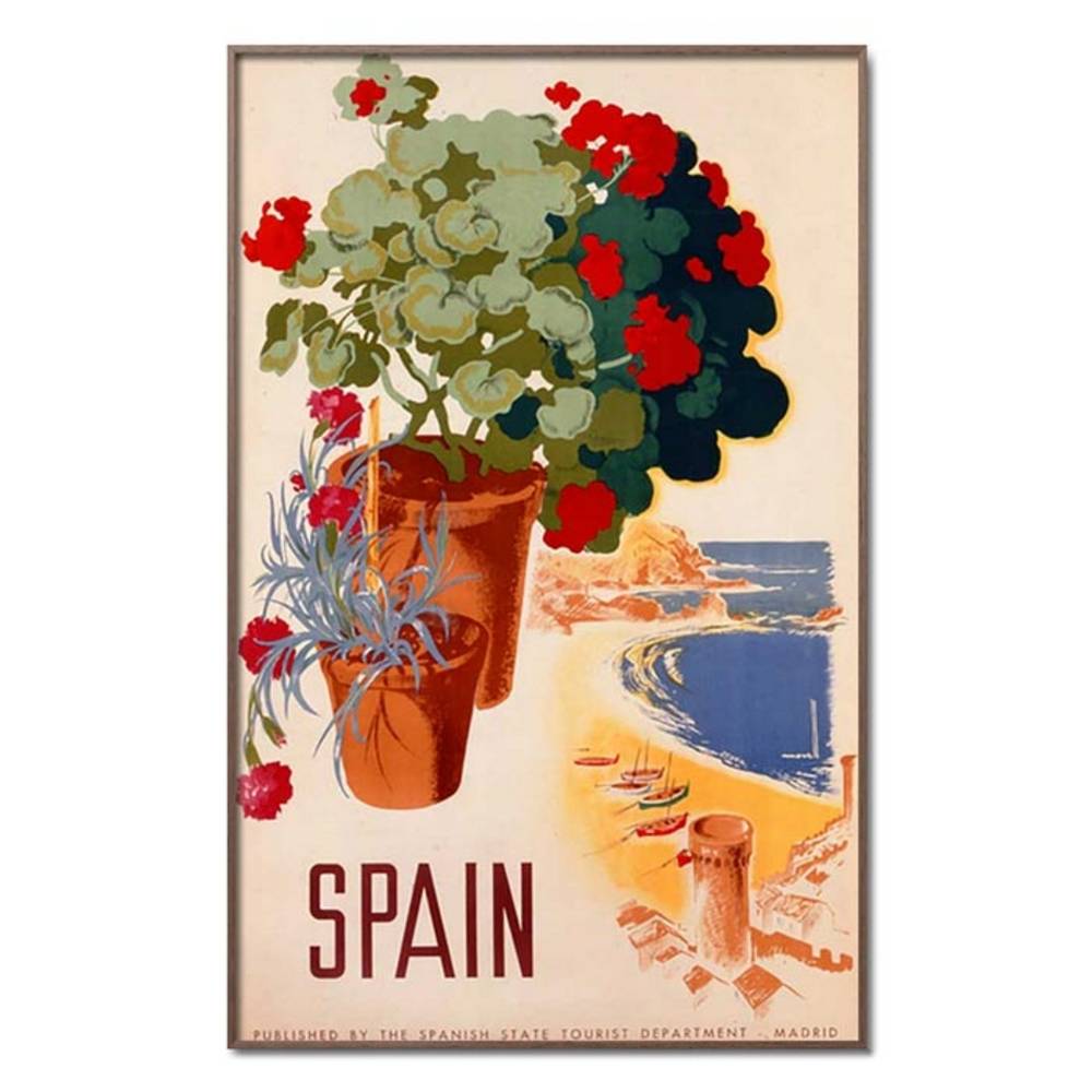 Schöner Wohnen Kollektion Gerahmter Kunstdruck 'Plakatwerbung Spanien, um 1935' von Jose Morell