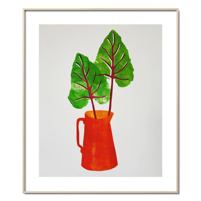 Schöner Wohnen Kollektion Gerahmter Kunstdruck 'red jug with leaves' von Sarah Thompson-Engels