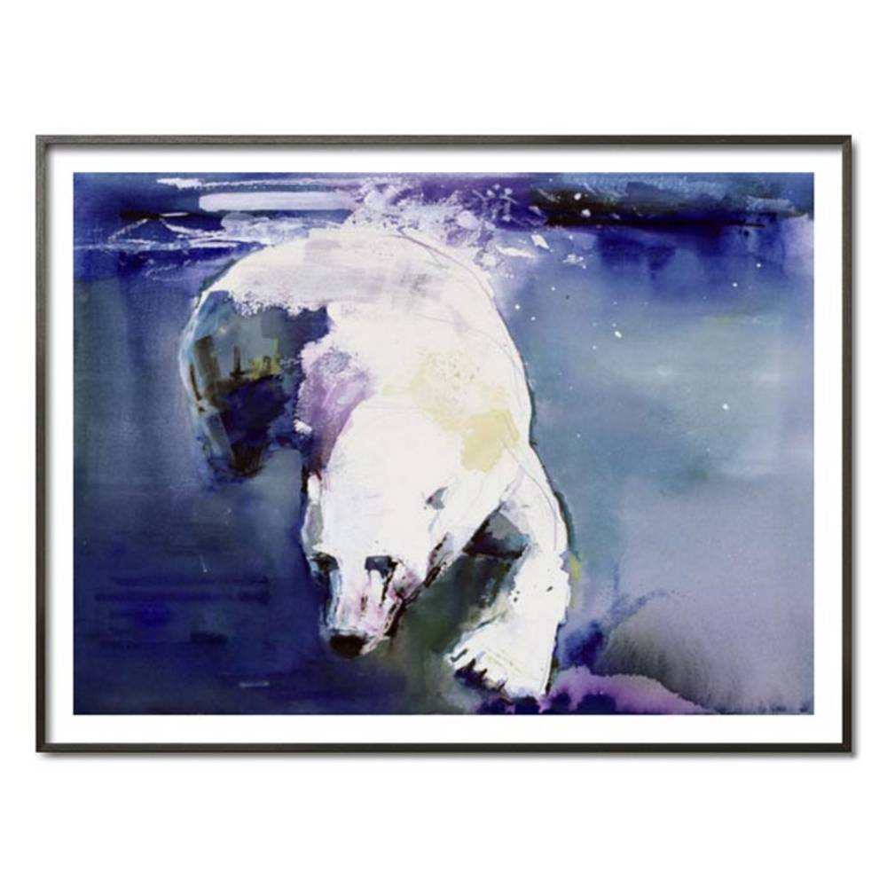 Schöner Wohnen Kollektion Gerahmter Kunstdruck 'Underwater Bear' von Mark Adlington Weihnachtsangebot